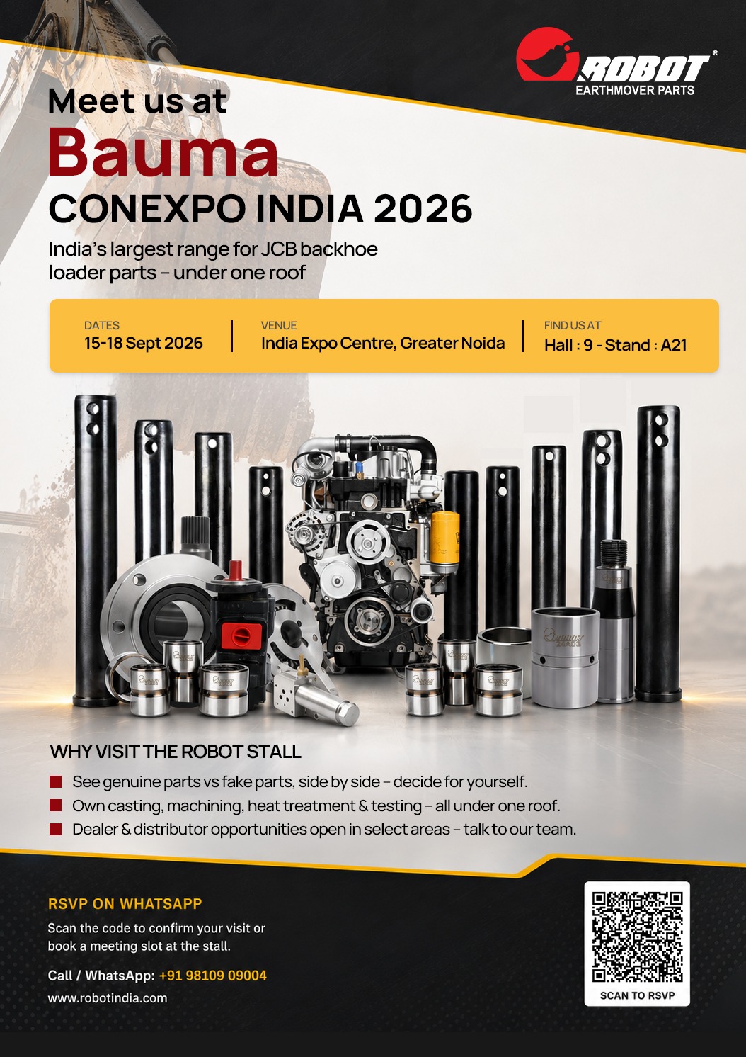 Robot Earthmover Parts at Bauma CONEXPO India 2026